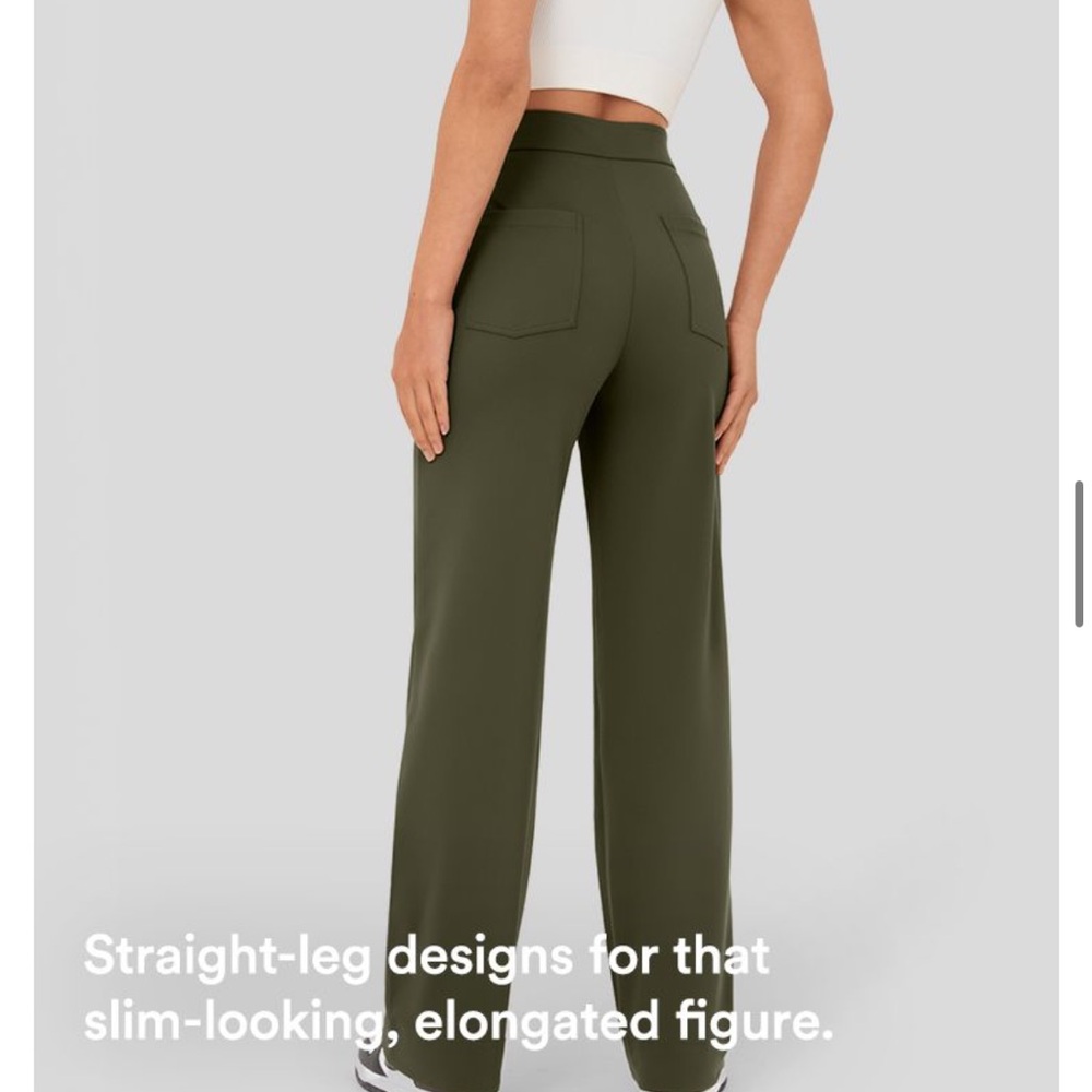 Halara High Waisted Button Multiple Pockets Straight Leg Casual Pants NEW!!!🖤 - Picture 14 of 16